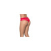 String bande large en wetlook rouge, taille haute, tissu fronçé à l'arrière 